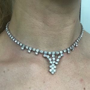 Vintage CZ Diamond necklace Costume jewelry